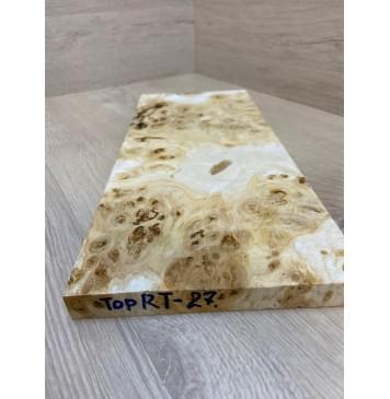 Тополь Белолистка Кап заготовка на топ для Тревел гитары под заливку Смешанный ААА 20х170х395 мм - 1шт (под распил)-3