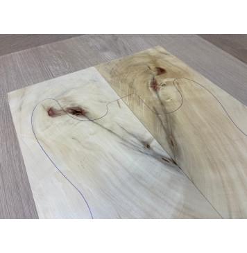 Клён Американский заготовка на топ Смешанный А 25.5х169-158х540 мм - 2 шт. (книжкой)-2