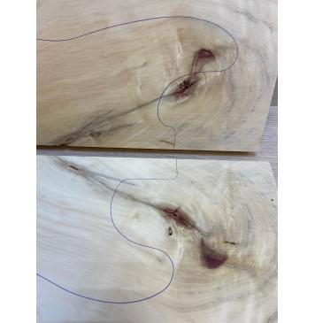 Клён Американский заготовка на топ Смешанный А 25.5х169-158х540 мм - 2 шт. (книжкой)-9