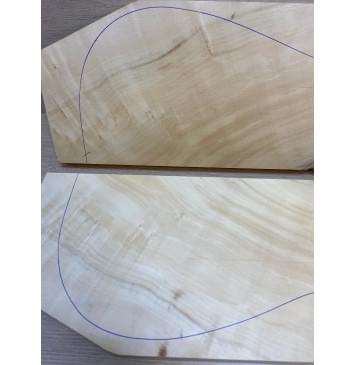 Клён Американский заготовка на топ Смешанный А 25.5х169-158х540 мм - 2 шт. (книжкой)-7