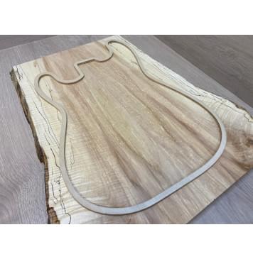 Клён Американский Spalted Волнистый заготовка на топ под заливку Смешанный АА Волна А 24х210-149х535 мм (2 шт книжкой) (Уценка-гнилостные поражения древесины,под стабилизацию или работу с порозаполнителями)-5