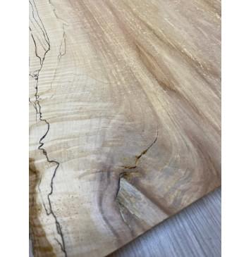 Клён Американский Spalted Волнистый заготовка на топ под заливку Смешанный АА Волна А 24х210-149х535 мм (2 шт книжкой) (Уценка-гнилостные поражения древесины,под стабилизацию или работу с порозаполнителями)-2