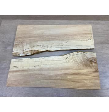 Клён Американский Spalted Волнистый заготовка на топ под заливку Смешанный АА Волна А 24х210-149х535 мм (2 шт книжкой) (Уценка-гнилостные поражения древесины,под стабилизацию или работу с порозаполнителями)-7