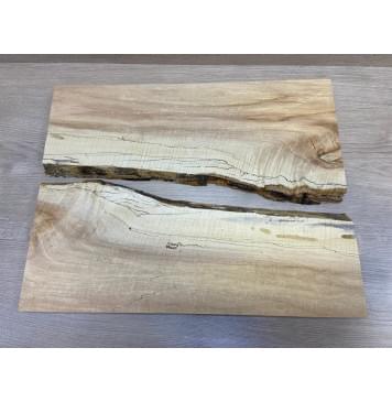 Клён Американский Spalted Волнистый заготовка на топ под заливку Смешанный АА Волна А 24х210-149х535 мм (2 шт книжкой) (Уценка-гнилостные поражения древесины,под стабилизацию или работу с порозаполнителями)-9