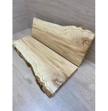 Клён Американский Spalted Волнистый заготовка на топ под заливку Смешанный АА Волна А 24х210-149х535 мм (2 шт книжкой) (Уценка-гнилостные поражения древесины,под стабилизацию или работу с порозаполнителями)-8