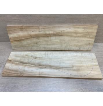 Клён Американский Волнистый заготовка на топ Радиал АА Волна А 20х170х570 мм - 2 шт. (книжкой)-8