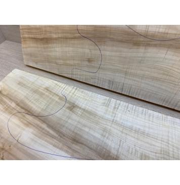 Клён Американский Волнистый заготовка на топ Радиал АА Волна А 20х170х570 мм - 2 шт. (книжкой)-5