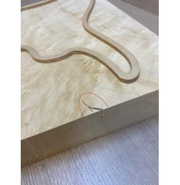 Клён Американский Волнистый заготовка корпуса для Тревел гитары Смешанный АА Волна АА 60х312х400 мм (Массив) Уценка-трещины-3