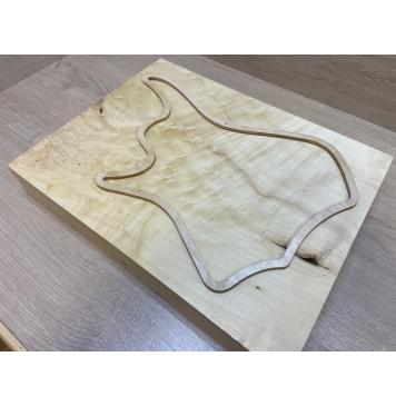 Клён Американский Волнистый заготовка корпуса для Тревел гитары Смешанный АА Волна АА 60х312х400 мм (Массив) Уценка-трещины-9