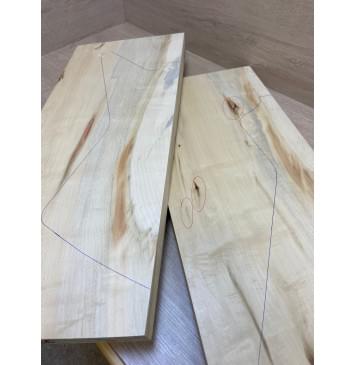Клён Американский заготовка корпуса Смешанный АА 32х265х640-625 мм - 2 шт (Уценка-трещины)-10
