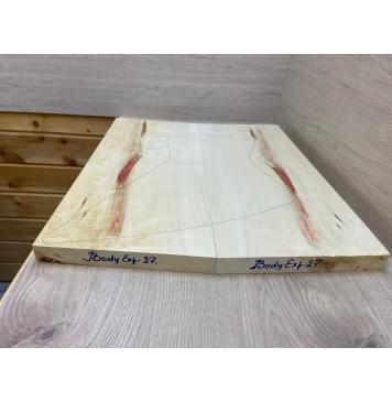 Клён Американский заготовка корпуса Смешанный А 32х265х635 мм - 2 шт (Уценка-трещина)-2