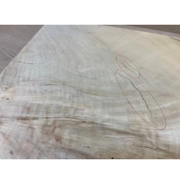 Клён Американский Волнистый заготовка корпуса для Тревел гитары Смешанный А Волна АА 58х312х395 мм -(Массив) Уценка-трещины-9