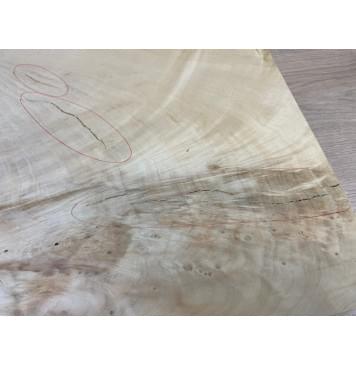 Клён Американский Волнистый заготовка корпуса для Тревел гитары Смешанный А Волна АА 58х312х395 мм -(Массив) Уценка-трещины-10