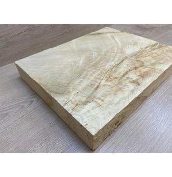 Клён Американский Волнистый заготовка корпуса для Тревел гитары Смешанный А Волна АА 58х312х395 мм -(Массив) Уценка-трещины-13