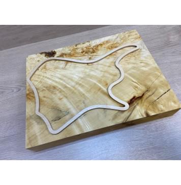 Клён Американский Волнистый заготовка корпуса для Тревел гитары Смешанный А Волна АА 58х312х395 мм -(Массив) Уценка-трещины-12