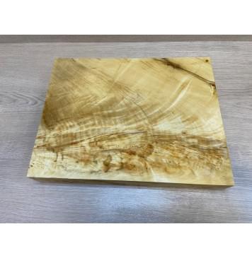 Клён Американский Волнистый заготовка корпуса для Тревел гитары Смешанный А Волна АА 58х312х395 мм -(Массив) Уценка-трещины-0