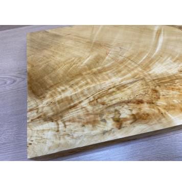 Клён Американский Волнистый заготовка корпуса для Тревел гитары Смешанный А Волна АА 58х312х395 мм -(Массив) Уценка-трещины-14