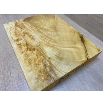 Клён Американский Волнистый заготовка корпуса для Тревел гитары Смешанный А Волна АА 58х312х395 мм -(Массив) Уценка-трещины-16