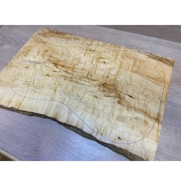 Клён Облачко заготовка на топ Смешанный АА Волна АА 20х360-335х540 мм - (цельный)-16