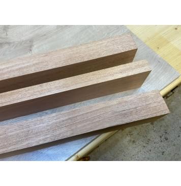 Махагон Кая заготовка для переклеенного сквозного грифа гитары Радиал АА 78х(47-28-47)х1205 мм - из 3х частей-7