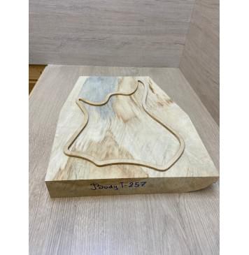 Клён Американский Волнистый заготовка корпуса для Тревел Гитары Тангент АА Волна АА 50х330-237х415-405 мм (массив)-2