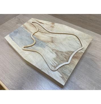 Клён Американский Волнистый заготовка корпуса для Тревел Гитары Тангент АА Волна АА 50х330-237х415-405 мм (массив)-3