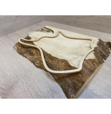 Клён Американский Волнистый заготовка корпуса для Тревел Гитары под заливку Смешанный АА Волна АА 35.5х280-260х425 мм (массив)-5