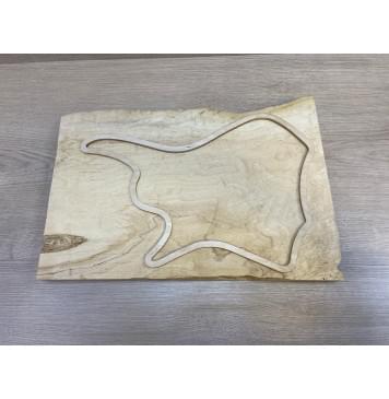 Клён Американский Волнистый заготовка корпуса для Тревел Гитары под заливку Смешанный АА Волна АА 35.5х280-260х425 мм (массив)-6