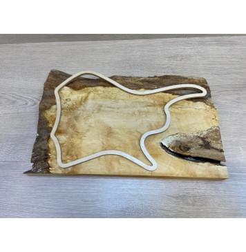 Клён Американский Волнистый заготовка корпуса для Тревел Гитары под заливку Смешанный АА Волна АА 35.5х280-260х425 мм (массив)-10