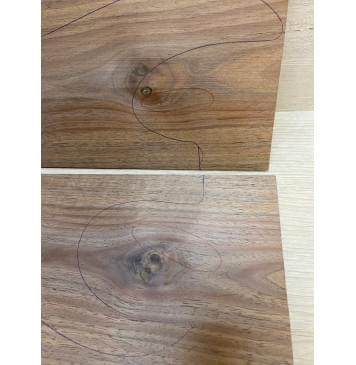 Орех Американский заготовка на топ Тангент А 7х175х450 мм - 2шт (книжкой) Уценка-сучки,трещины-5