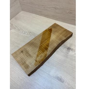 Клён Печёный Волнистый 180гр заготовка на топ для Тревел гитары Радиал А Волна АА 26.5х140х350 мм (1шт под распил) Уценка-сучки,трещина-10