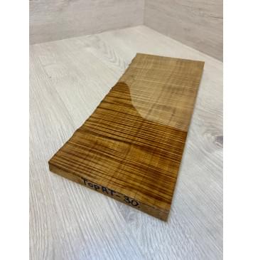 Клён Печёный Волнистый 180гр заготовка на топ для Тревел гитары Радиал А Волна ААА 17.5х157-145х360 мм (1шт под распил) Уценка-сучок-3