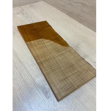 Клён Печёный Волнистый 180гр заготовка на топ для Тревел гитары Радиал А Волна ААА 17.5х157-145х360 мм (1шт под распил) Уценка-сучок-4