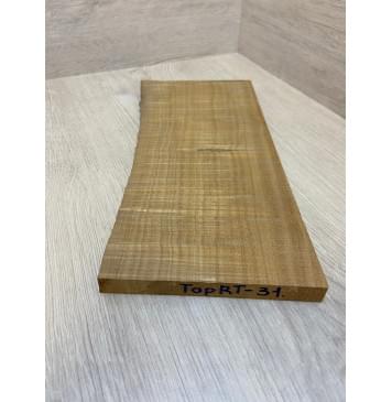 Клён Печёный Волнистый 180гр заготовка на топ для Тревел гитары Радиал А Волна ААА 17.5х160-145х335 мм (1шт под распил) Уценка-сучок-3