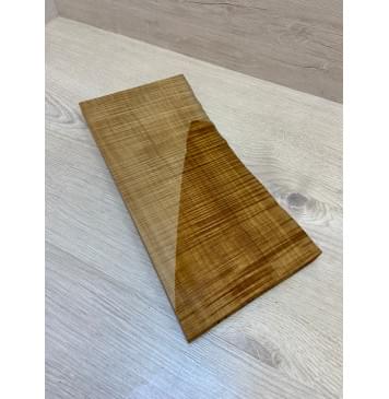 Клён Печёный Волнистый 180гр заготовка на топ для Тревел гитары Радиал А Волна ААА 17.5х160-145х335 мм (1шт под распил) Уценка-сучок-11