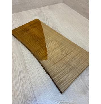 Клён Печёный Волнистый 180гр заготовка на топ для Тревел гитары Радиал А Волна ААА 17.5х160-145х335 мм (1шт под распил) Уценка-сучок-8