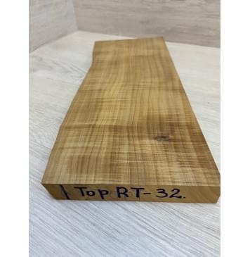 Клён Печёный Волнистый 180гр заготовка на топ для Тревел гитары Радиал А Волна ААА 26.5х142-135х355 мм (1шт под распил) Уценка-сучок-2