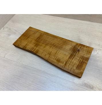 Клён Печёный Волнистый 180гр заготовка на топ для Тревел гитары Радиал А Волна ААА 26.5х142-135х355 мм (1шт под распил) Уценка-сучок-8