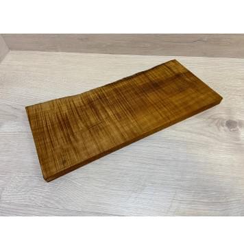 Клён Печёный Волнистый 180гр заготовка на топ для Тревел гитары Радиал А Волна ААА 16.5х160-145х350 мм (1шт под распил) Уценка-сучок-0