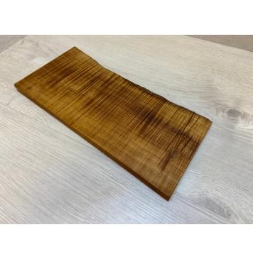 Клён Печёный Волнистый 180гр заготовка на топ для Тревел гитары Радиал А Волна ААА 16.5х160-145х350 мм (1шт под распил) Уценка-сучок-14