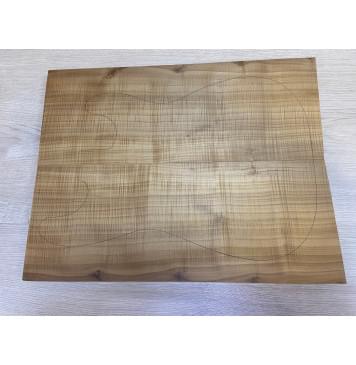 Клён Печёный Волнистый 180гр заготовка на топ Радиал А Волна ААА 24х193х435 мм - 2 шт.(книжкой) АКЦИЯ-2