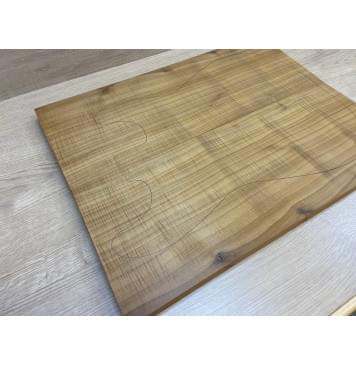 Клён Печёный Волнистый 180гр заготовка на топ Радиал А Волна ААА 24х193х435 мм - 2 шт.(книжкой) АКЦИЯ-6