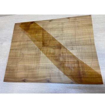 Клён Печёный Волнистый 180гр заготовка на топ Радиал А Волна ААА 24х193х435 мм - 2 шт.(книжкой) АКЦИЯ-8