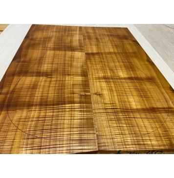 Клён Печёный Волнистый 180гр заготовка на топ Радиал А Волна ААА 24х193х435 мм - 2 шт.(книжкой) АКЦИЯ-10