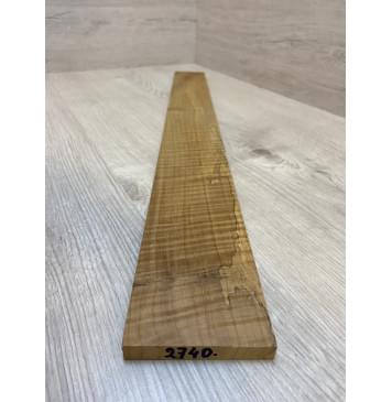 Клён Американский Волнистый Печёный 180гр заготовка накладки для бас-гитары Радиал А Волна АА 11х78-68х665 мм (Уценка-сучки)-1