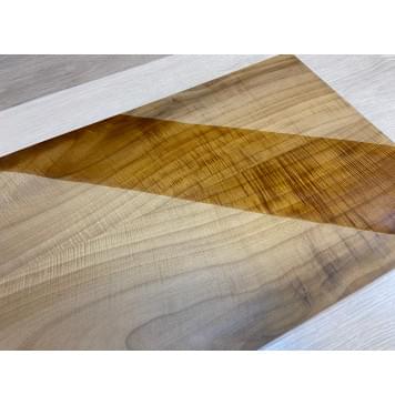 Клён Американский Волнистый Печёный 180гр заготовка на топ для Тревел гитары Смешанный АА Волна АА 25.5х152х490 мм - 2 шт (книжкой)-7