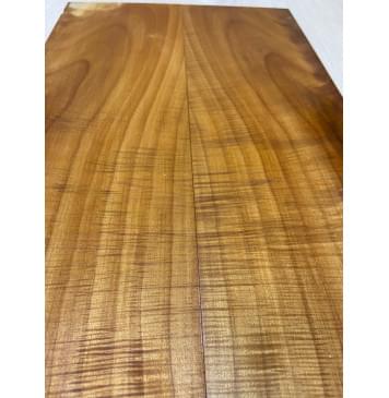 Клён Американский Волнистый Печёный 180гр заготовка на топ для Тревел гитары Смешанный АА Волна АА 25.5х152х490 мм - 2 шт (книжкой)-8