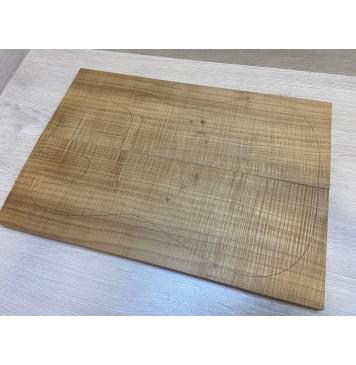 Клён Американский Волнистый Печёный 180гр заготовка на топ Радиал А Волна ААА 26х177х510 мм - 2 шт (книжкой) (Уценка-сучки)-3