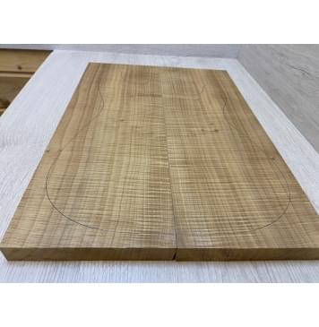 Клён Американский Волнистый Печёный 180гр заготовка на топ Радиал А Волна ААА 26х177х510 мм - 2 шт (книжкой) (Уценка-сучки)-4