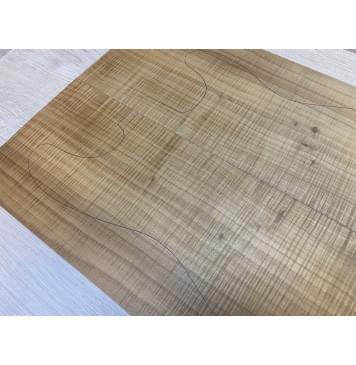 Клён Американский Волнистый Печёный 180гр заготовка на топ Радиал А Волна ААА 26х177х510 мм - 2 шт (книжкой) (Уценка-сучки)-6